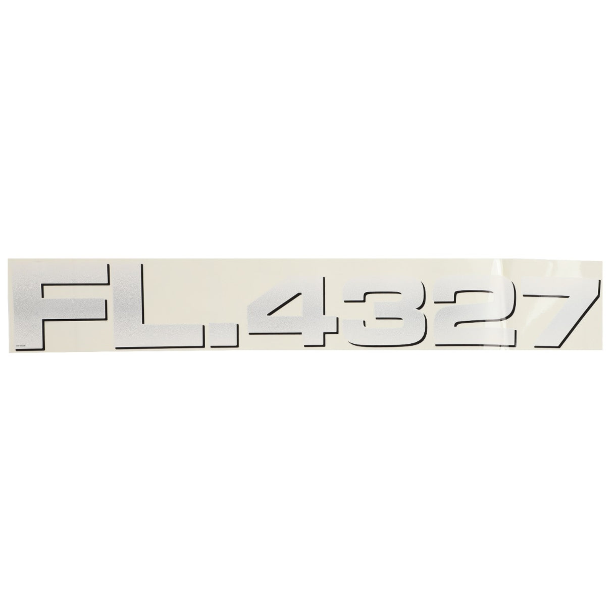 White sign with black capital letters and numbers reading "FL.4327" against a light background. Described as AGCO | DECAL - AL60108007 by the brand AGCO. No further product description information is available.