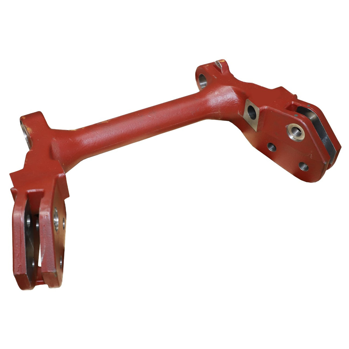 A red metal bracket with holes on each end, designed for mechanical or structural attachment purposes. This product is known as AGCO | Support - 4282926M1 by the brand AGCO. No current product description available.