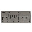 The AGCO INFORMATIONAL DECAL - AG610783 from the brand AGCO features a dual-scale ruler displaying centimeters on the top and inches on the bottom, with markings extending up to 10 cm and 4 inches. Set against a rectangular, gray background, please note that no current product description information is available.