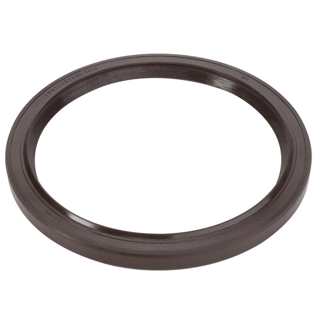 A circular, black rubber seal by AGCO, model 3604419M1, with a grooved inner surface is showcased against a white background, demonstrating reliable performance and precise engineering tolerances.