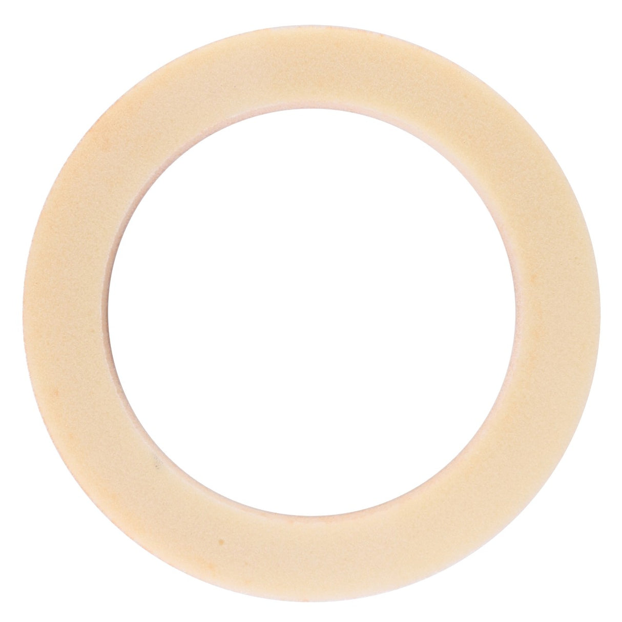 A beige, doughnut-shaped object with a smooth surface and an open center, similar to the reliable high-quality AGCO Sealing Ring, Lift Arm - 816860030070.