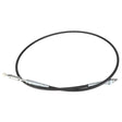 The AGCO Cable - Acp0227150 is a black, flexible cable with silver connectors on both ends, typically intended for mechanical or automotive applications; however, its specific application details are currently unavailable.