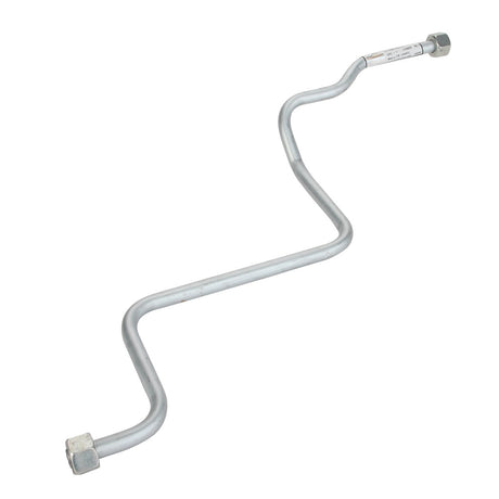 The AGCO Brake Pipe - Acx247259A is a metal pipe with multiple bends, featuring hexagonal fittings at both ends and a label attached near one end. No current product description information is available.