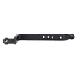 The AGCO Lower Link Arm, Ball End - Acp0327880 is a black metal control arm with a rectangular shape, featuring mounting holes and attachment points on both ends. It is an essential part of AGCO Parts' hitch and linkage components.