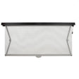 The AGCO | Sun Visor - Acw617812A, a white retractable window or door screen with a black top mount and gray frame, viewed from the front, boasts durable quality for long-lasting use.