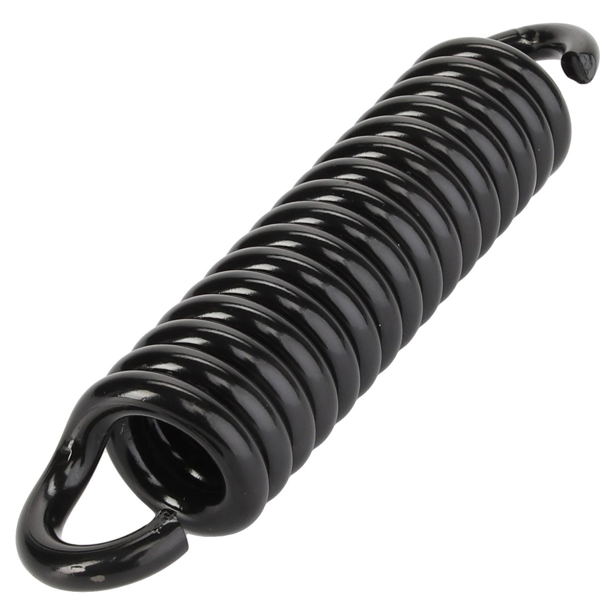 The AGCO Spring - Acp0379130 is a black, coiled metal compression spring with closed loops at both ends, ideal for industrial or mechanical use. No current product description available.