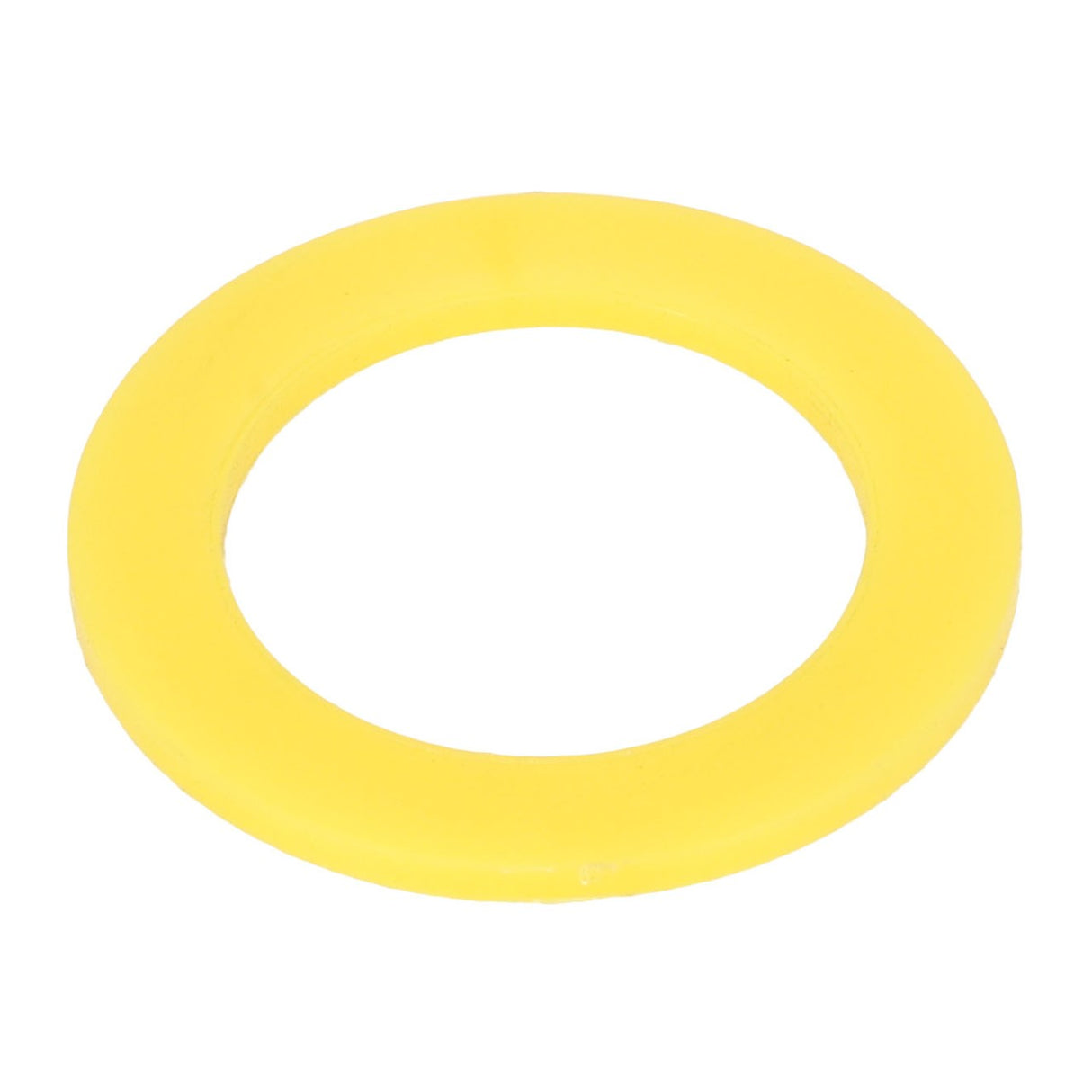 A round, yellow rubber washer with a smooth surface, marketed as AGCO | WASHER - AL5022156 from the brand AGCO, is viewed from above and shows no current SEO keywords.