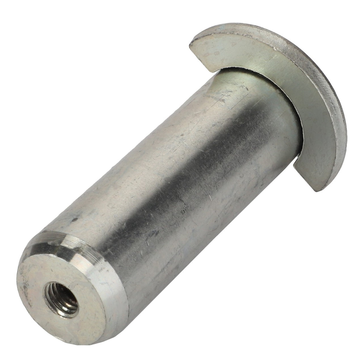 Product: AGCO | PIN - AL11260558
Description: This item is a cylindrical metal pin featuring a semi-circular flat head and a threaded hole at the bottom. No further product description information is available.