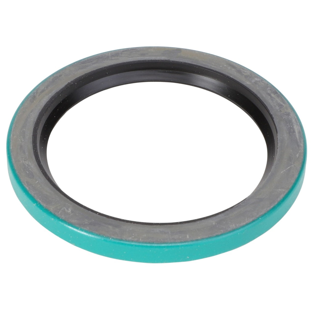 The AGCO | Lip Seal - 8044760 is a round, green and black rubber gasket with an open center, commonly used as a sealing component in mechanical systems. No current product description available for this item.