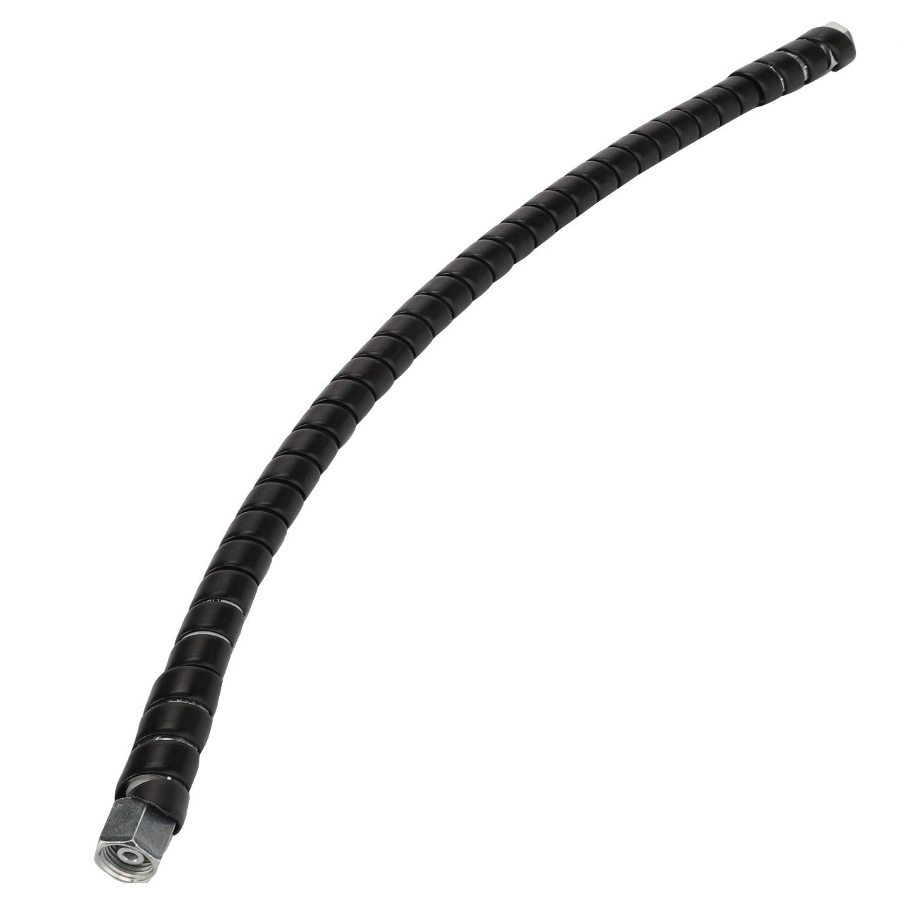 Displayed against a white background is the AGCO Black Metal Conduit with threaded connectors on each end, identified by the product code ACP0538390 and brought to you by AGCO.