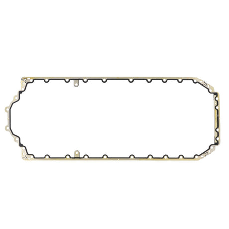 The AGCO | Gasket - 4226909M1, a rectangular automotive gasket featuring several bolt holes along the edges and designed for Massey Ferguson and Valtra 6465 tractors, is set against a white background.