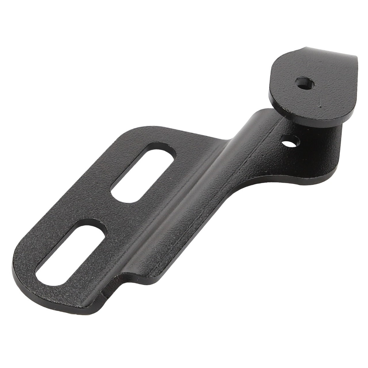 Product Name: AGCO | Bracket - Acw078745A
Brand Name: AGCO
Although there is no current product description information available, the AGCO Bracket - Acw078745A in black metal features two elongated holes and a curved, raised end with an additional hole.