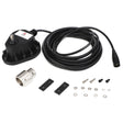 The AGCO SENSOR - AG426253 kit includes a black wired sensor, a metallic cylindrical housing, two black mounting brackets, various screws, washers, and a connector cable. Further product description information is currently unavailable.