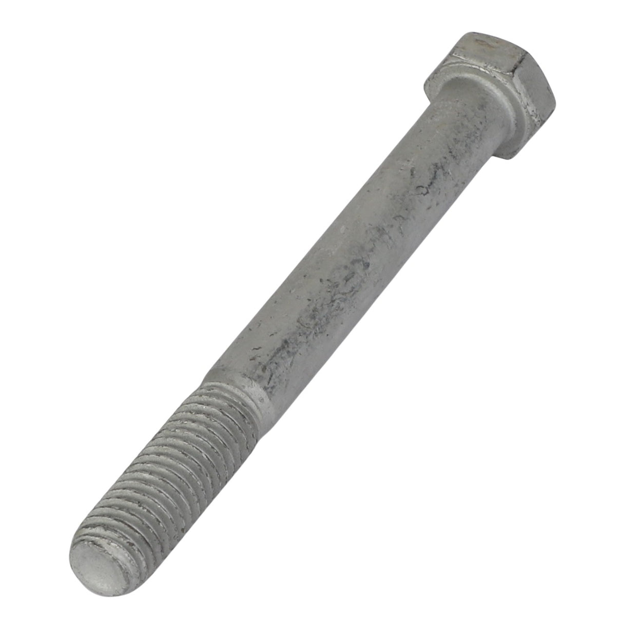 A close-up of the AGCO | HEXAGONAL HEAD BOLT - AG553409, showcasing its silver finish and visible threading at one end. No current product description information is available.