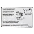 Instructional diagram for the AGCO Decal - Acw6162940 illustrating the steps for height adjustment during transport by deflating and inflating suspension air bags. Features visual aids and measurement references for precise adjustments.