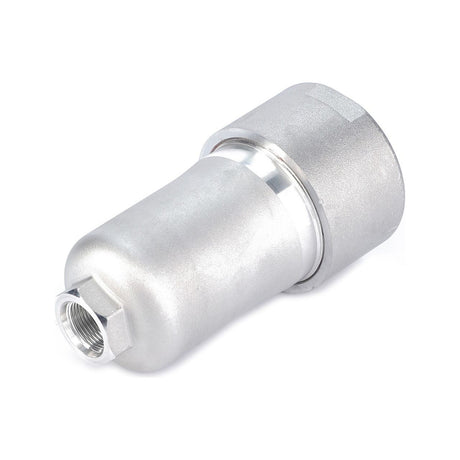 A Hydraulic Filter Spin On - 3792285M94 by AGCO, featuring a cylindrical body with threaded ends, is ideal for maintaining cleaner fuel in Massey Ferguson machinery.
