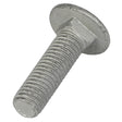 Close-up of a slightly worn AGCO Round Head Square Neck Carriage Bolt (Acw0997860) with a silver metal finish and a threaded shaft, positioned diagonally.