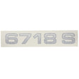 A white background displays the numbers "6718 S" prominently in large, gray, bold, block-style font on the AGCO Decal - Acw1332200.