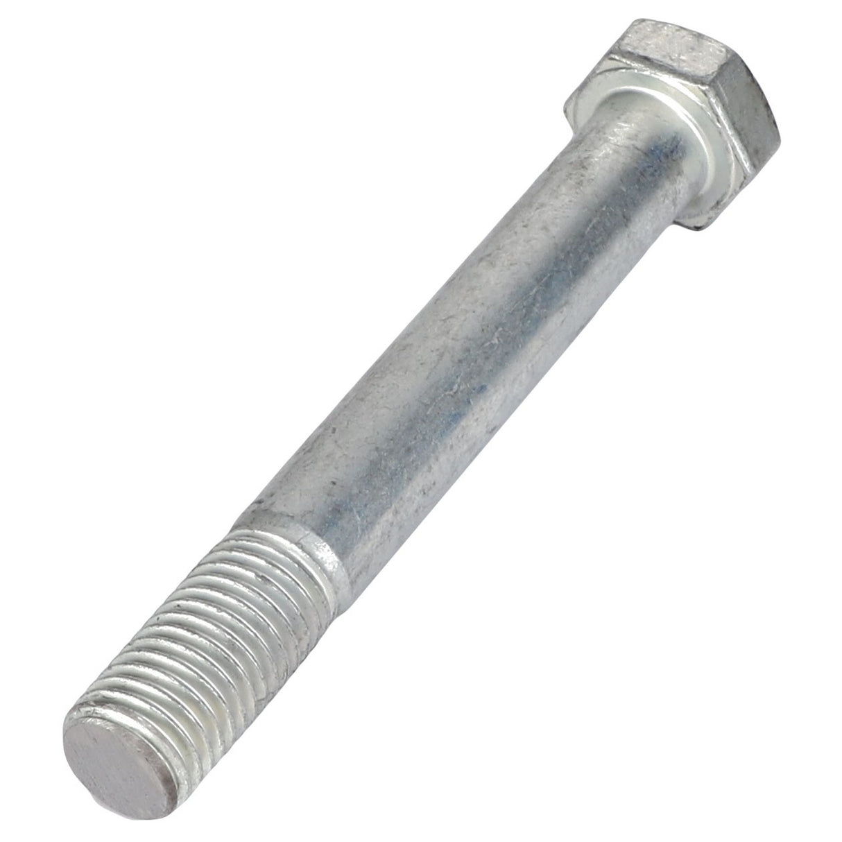A silver hex bolt with a threaded end and a smooth shank, shown on a white background. No current product description information is available for the AGCO HEX CAP SCREW - EP4960 by AGCO.