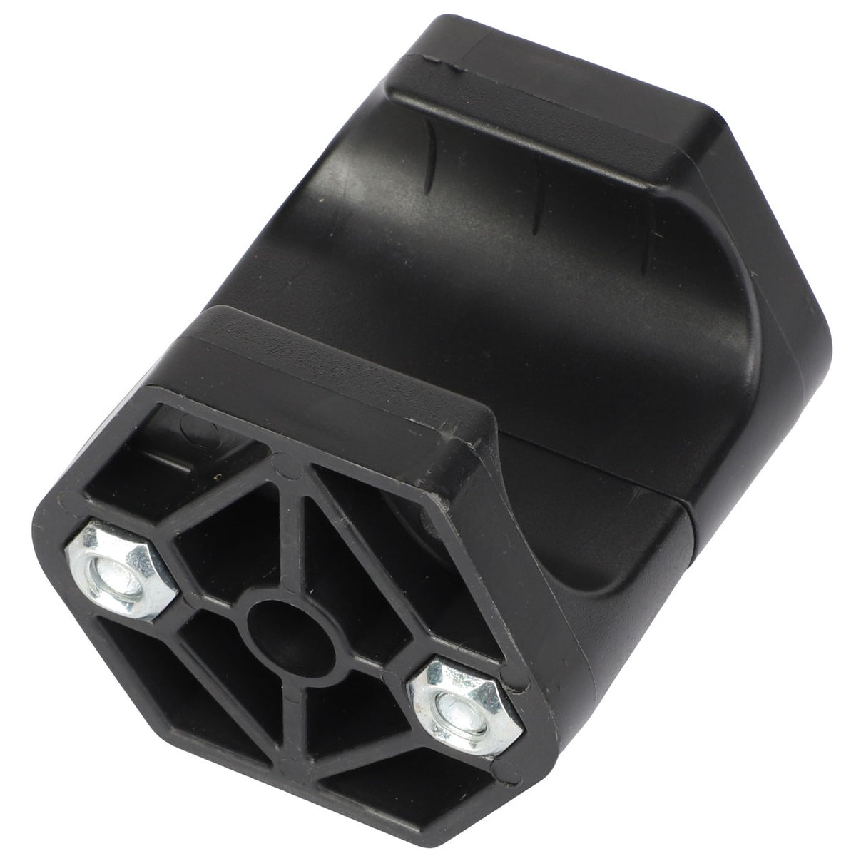 Sure, since no keywords are provided, here's the description streamlined in a clear and concise manner:
The AGCO | HOSE CLAMP - AL5221919 is a sleek black plastic and metal connector with a hexagonal base, complemented by two sturdy screws.