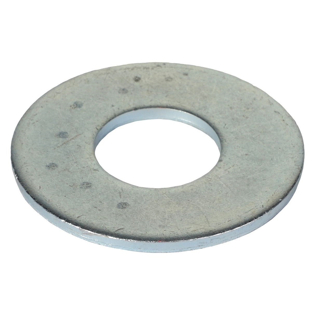 A close-up image of the AGCO Flat Washer - Acp0014190, showcasing its metallic, circular design with a central hole. Product description for this AGCO item is currently unavailable.