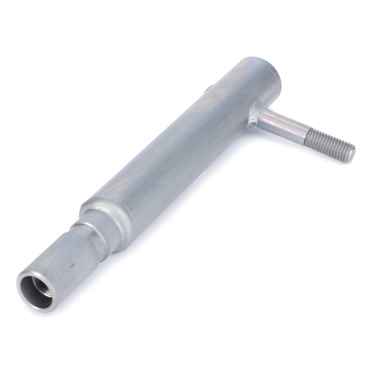 Introducing the AGCO Pipe - H294900140020, a metal T-shaped tool with a threaded end, specifically designed for mechanical or industrial purposes and commonly used in maintenance for Fendt models.