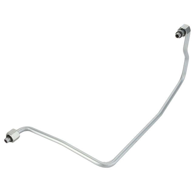An image of the AGCO Brake Pipe - Acw9223520, a metal fuel line designed for automotive use with two connectors at each end. The tube is slightly bent in multiple places. No current product description information is available.