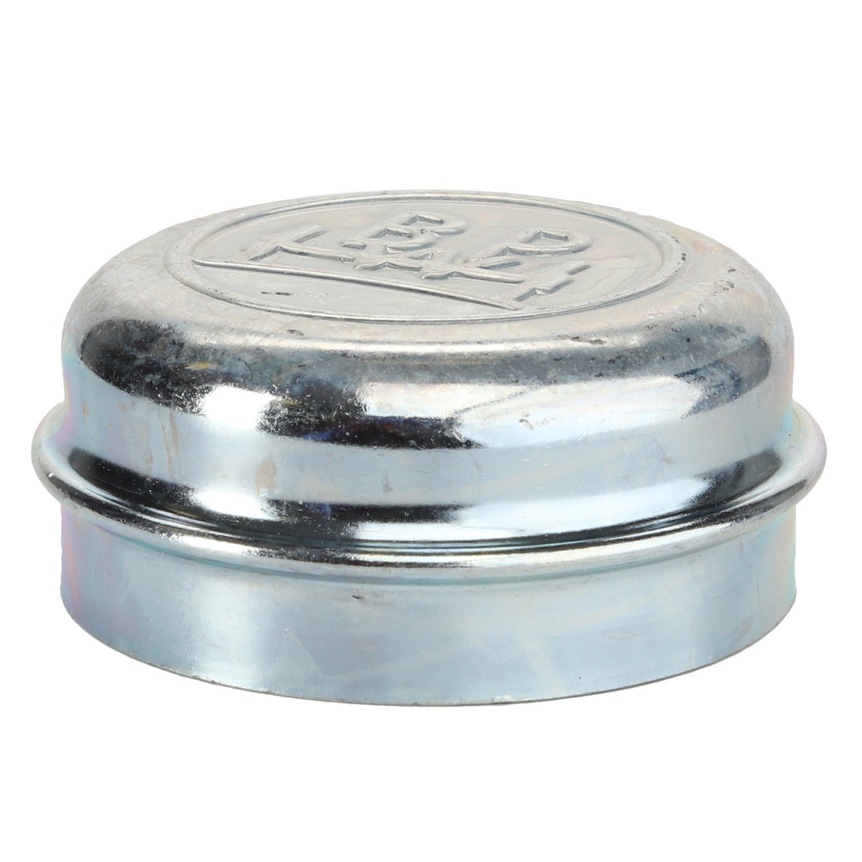 AGCO | CAP - D46743700: A shiny, metallic bearing dust cap from AGCO featuring an embossed logo on the top. Detailed specifications are currently unavailable.