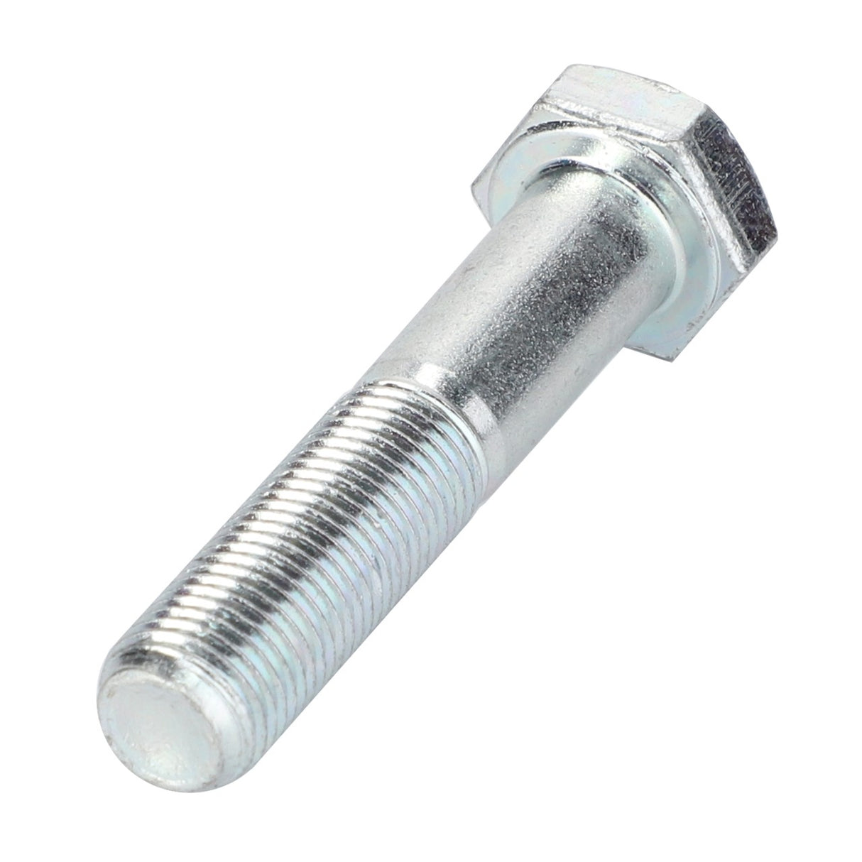 A close-up image of the AGCO Hexagonal Head Bolt - La15541021 with a silver metallic finish. The bolt features a threaded shaft and a hexagonal head. Product description not available.