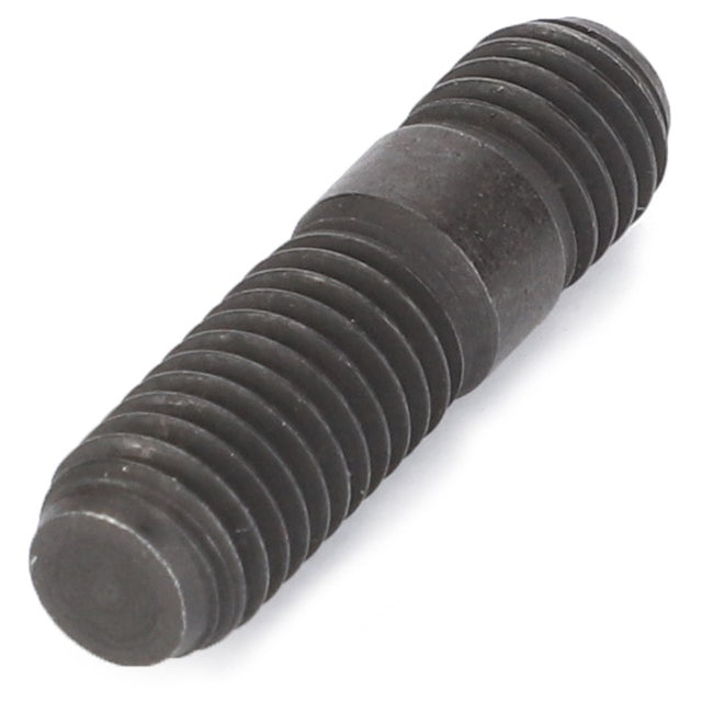 The AGCO Stud Bolt - Va204681 is a double-ended threaded metal stud with a blank section in the middle, designed for fastening applications on Valtra and Massey Ferguson models.
