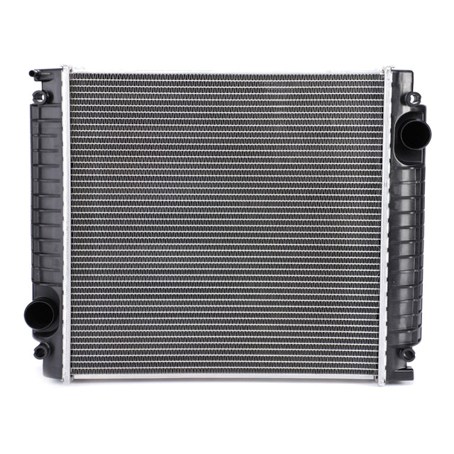 The AGCO | Radiator, No Cap - ACW0052150 is a high-performance car radiator with a durable metal core and plastic side tanks. It features strategically positioned inlet and outlet ports on its sides to optimize efficiency and durability, ensuring reliable performance even in demanding conditions.