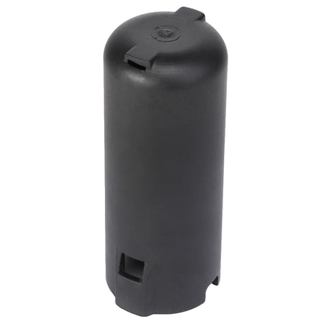The AGCO Ultrasonic Sensor Cover (AG332174) is a black, cylindrical plastic object with a flat and slightly rounded top, featuring a small slot and indentation near the base. Note that there is no current product description information available.