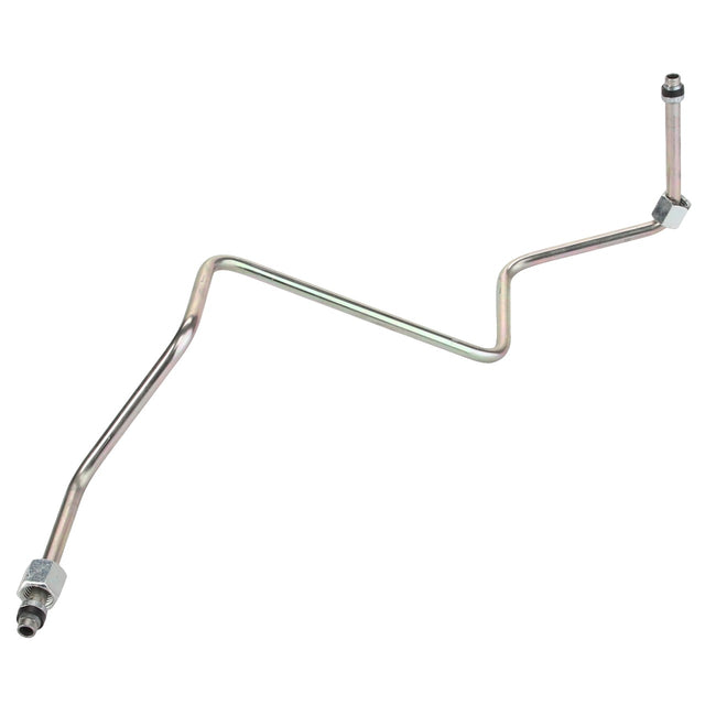 Introducing the AGCO Brake Pipe - Acw0765740: a durable metal tube featuring multiple bends and threaded connectors at both ends.