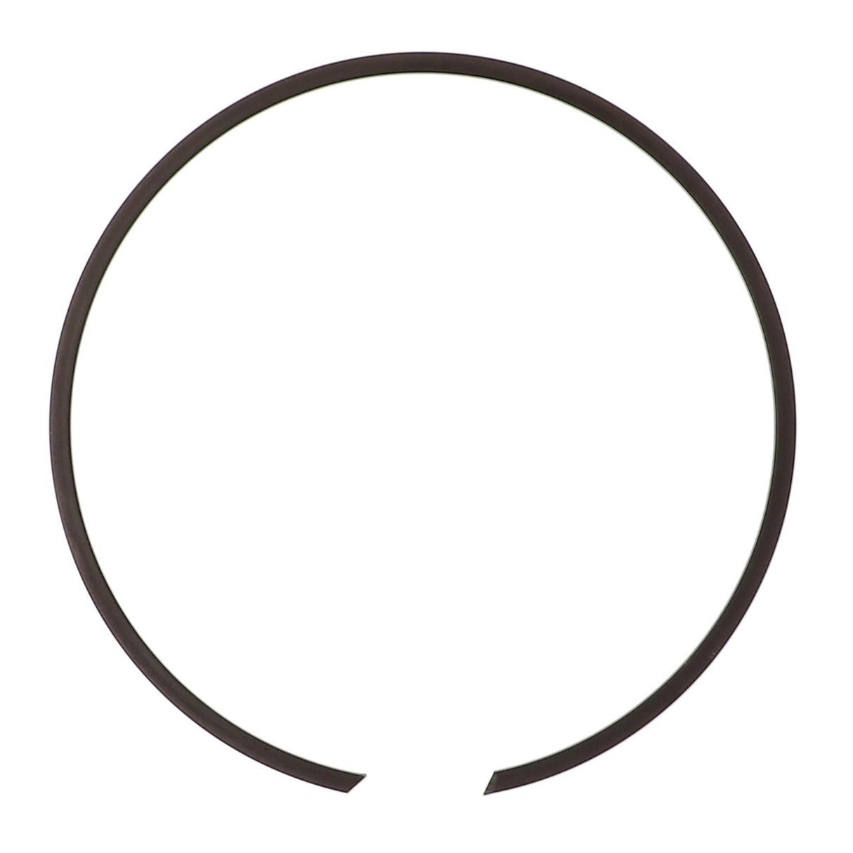 An AGCO Snapring (Acp0445850) in a sleek black circular design with a small gap at the bottom, elegantly set against a pristine white background.