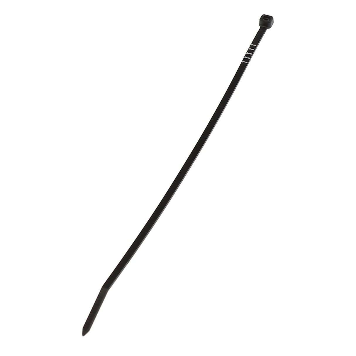 The AGCO | CABLE TIE - AL5034427 is a black plastic zip tie, featuring a rectangular locking head and a serrated tail. No additional product description information is available at this time.