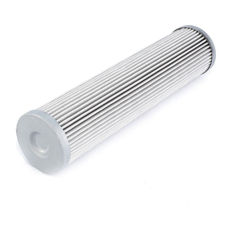 The Hydraulic Filter Cartridge - F835100600030 by AGCO is a cylindrical filter element with pleated material and flat, round end caps, designed to enhance the equipment service-life in Massey Ferguson machinery.