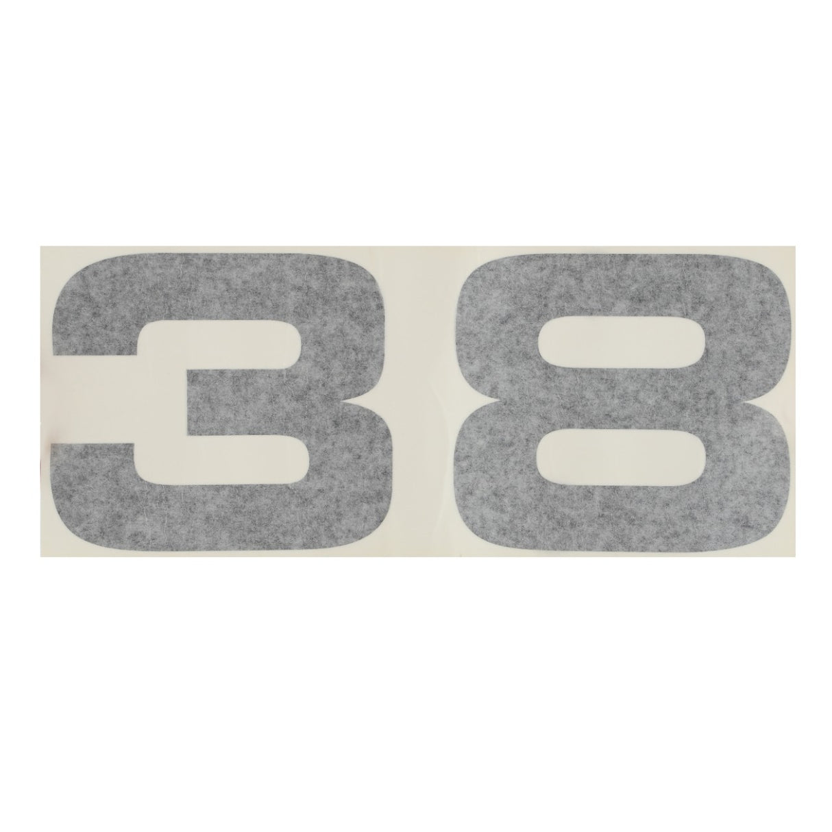 The image displays the number "38" printed in grey on a white background, which matches the AGCO product named DECAL - D49100128.