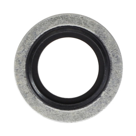 Top view of the AGCO | SEAL - D49070022, a metal and rubber O-ring washer typically used for sealing and preventing leaks in plumbing and industrial applications. No current product description information is available.