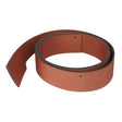 The AGCO | Rubber Seal - Acx0026310 by AGCO is a coiled brown sanding belt enhanced with black edges, showcasing a smooth abrasive surface and small perforations along one side. Product description information for this item is currently unavailable.