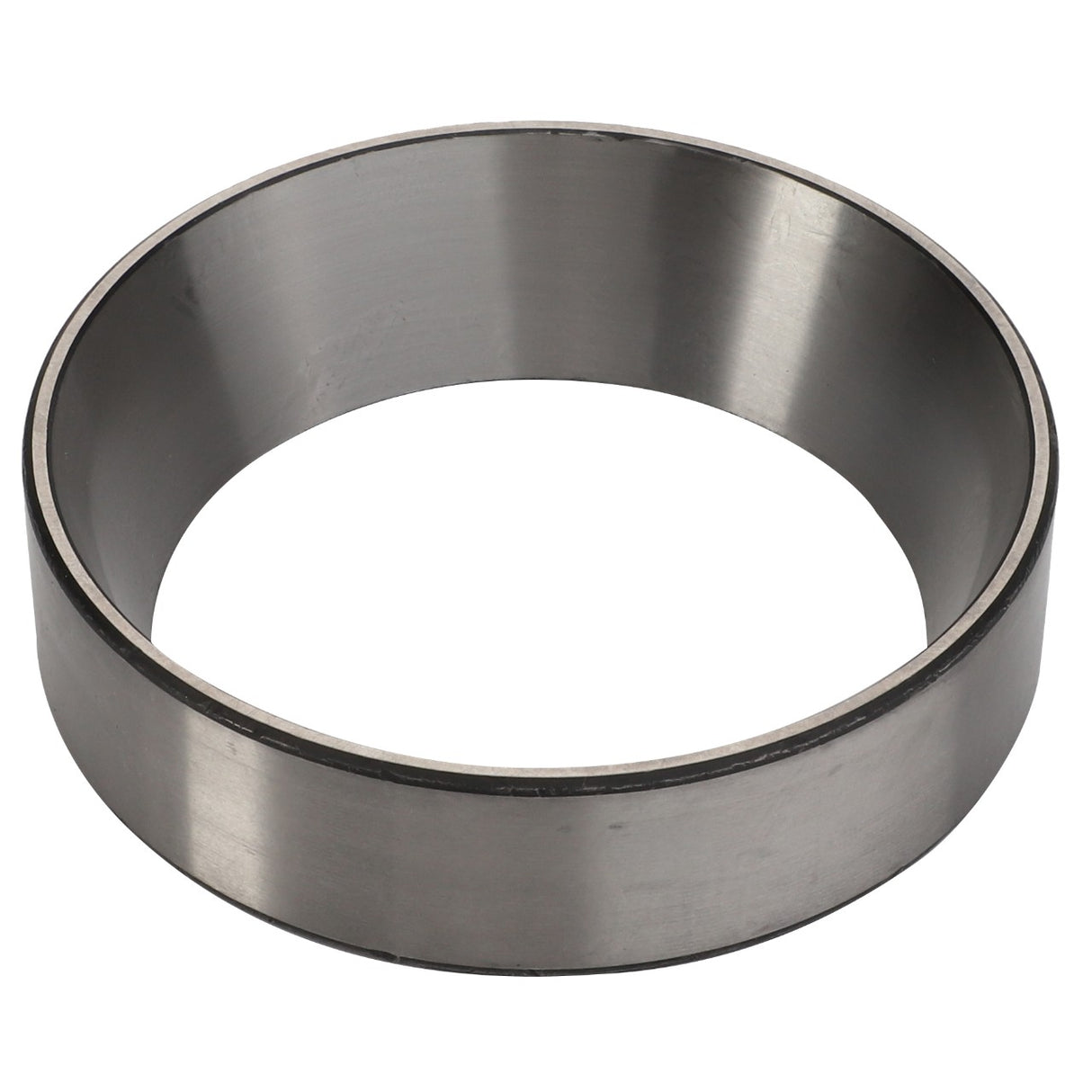 Product Name: AGCO | BEARING CUP - AG706697
Brand Name: AGCO
Rewritten Sentence:
The AGCO BEARING CUP - AG706697 is a metallic cylindrical ring with a smooth, reflective surface and a hollow center, positioned upright, resembling a Tapered Roller Bearing designed to handle both radial loads and thrust loads.
