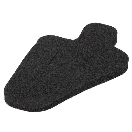 The AGCO Gasket - Acw1079490, featuring a black foam construction, has a rounded rectangular shape with an extended tab on one end. No additional product details are currently available.