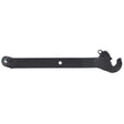 The AGCO | Right Hand Bar - Acw0919840 is a sleek black rear lower control arm, featuring a sturdy tow hook and meticulously crafted for optimal performance in vehicle suspension systems.