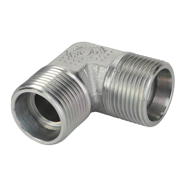 The AGCO | Elbow Union - Acw1676610 is a durable metallic right-angle pipe fitting with precisely threaded ends.