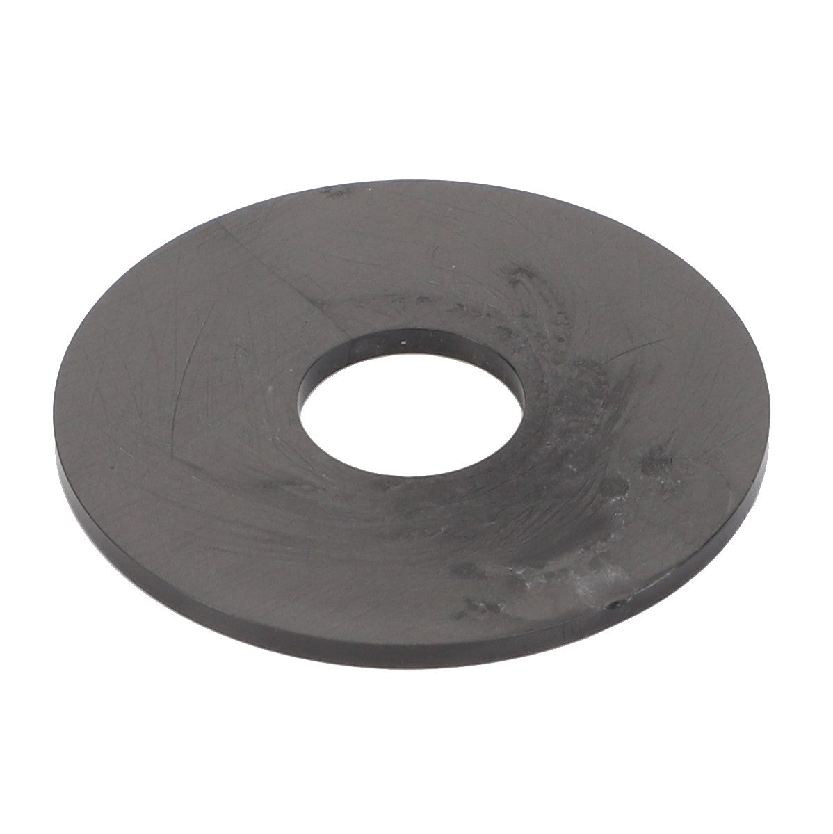 A flat, circular black washer with a central hole, viewed from above. This is the AGCO | RING - 0.010.4163.0 from the brand AGCO. For more details about this product, feel free to contact our support team.