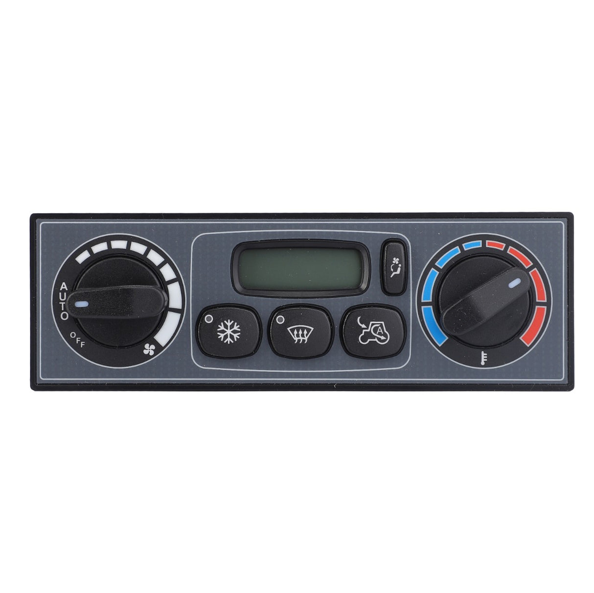 Introducing the AGCO | Control Box - Acw202316B, a high-quality control panel for your vehicle's air conditioning and heating system. This branded AGCO product features user-friendly dials for temperature adjustment, fan speed regulation, and mode selection. Additionally, it includes dedicated buttons for defrosting and recirculation functions.