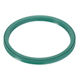 A green circular seal with a smooth and uniform surface, commonly used for mechanical or hydraulic applications, known as the AGCO U-Cup Seal – Acw9229370.