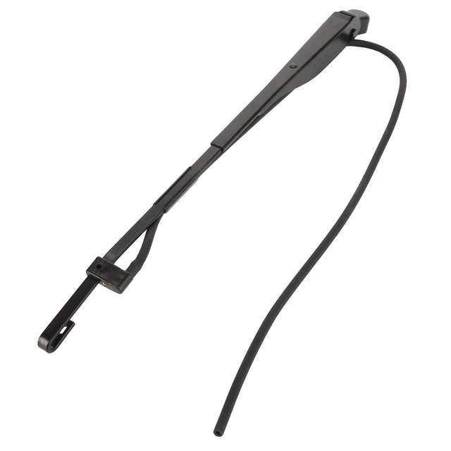 A black windshield wiper arm featuring an extended rubber blade. No available product description information for AGCO | WARNING DECAL - ACP0543860 by AGCO.