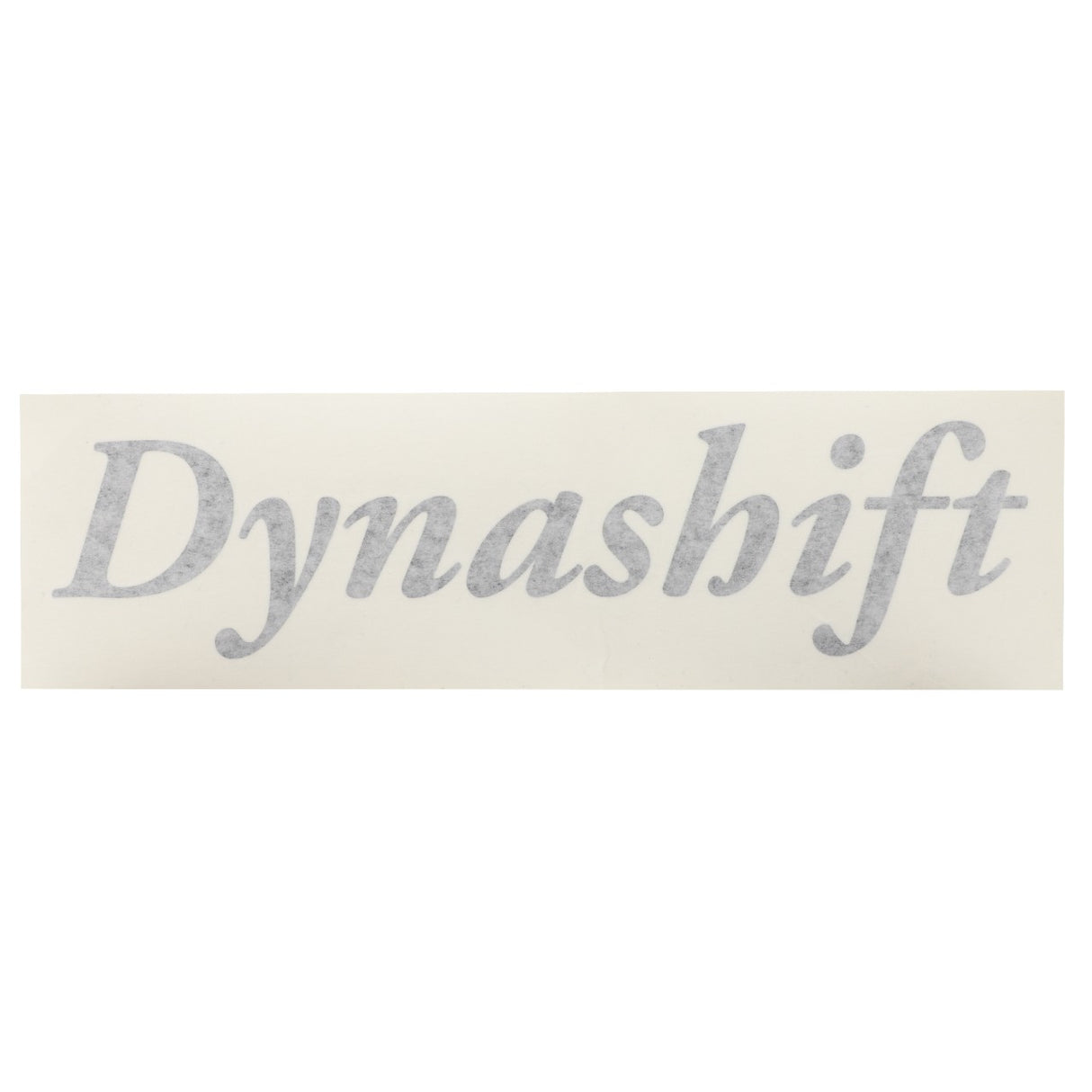 Text reading "Dynashift" in a gray cursive font on a white background, featured as the AGCO | Decal, Dynashift - 4274858M1, designed with the quality of durable stickers suited for agricultural machinery decals.