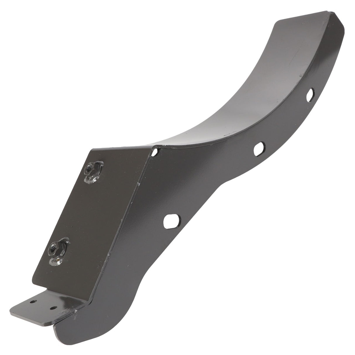 AGCO | Cover Support - Acx2545860: A curved black metal bracket from AGCO, featuring multiple holes and mounting points. No additional product description information is available at this time.