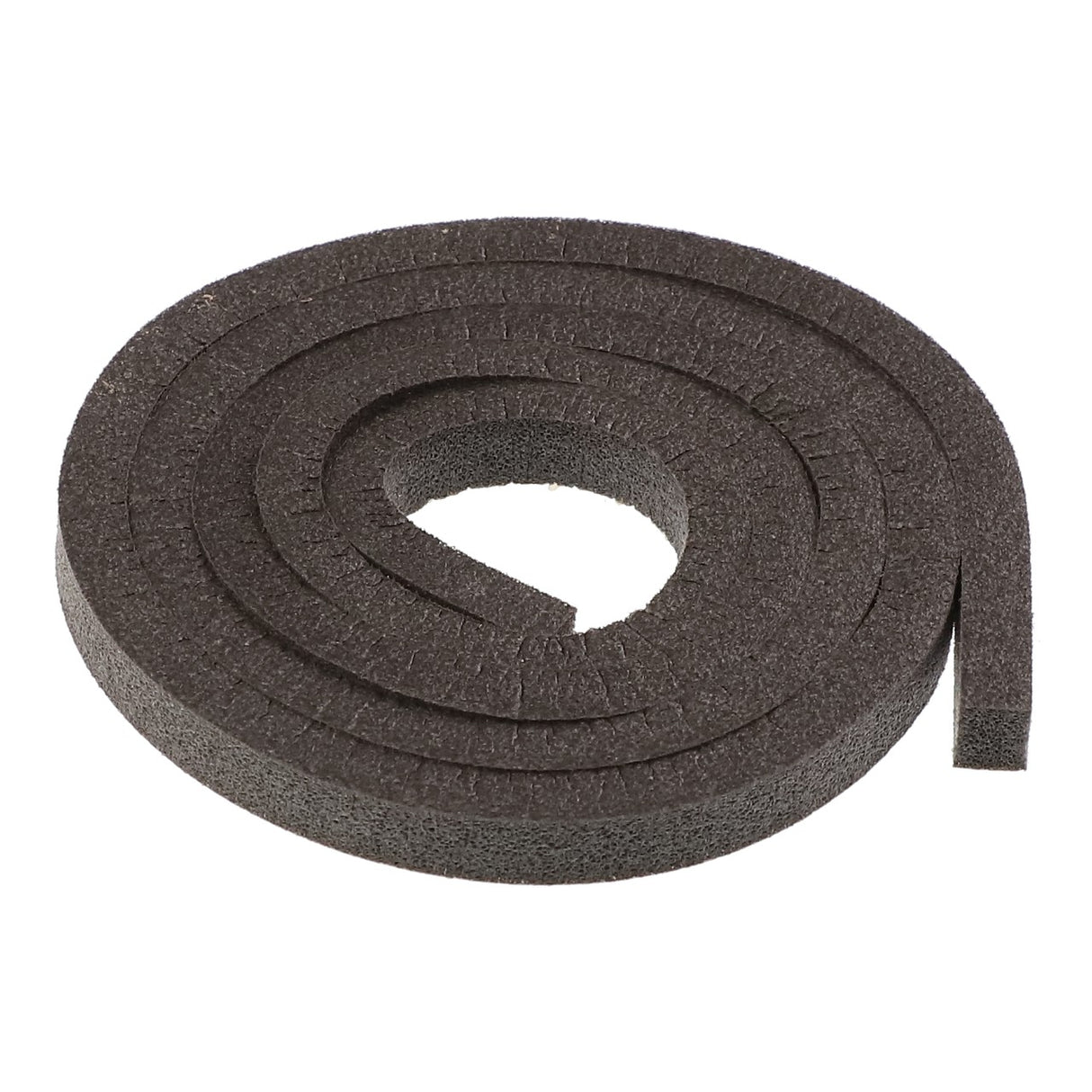 Here's an improved version of the description with the keyword added:
The AGCO Door Seal - Acw4389300 is a rolled-up strip of dark gray foam weatherstripping with an adhesive backing.